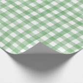 Party-Abpackpapier | Green Gingham Geschenkpapier (Ecke)