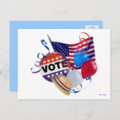 Party abstimmen einladungspostkarte (Vorne/Hinten)