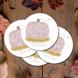 Party-Abstimmung über das Team Girl Pumpkin Gender Runder Aufkleber