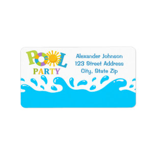 Party-Adresse des Wasserschlauchbeckens Adressaufkleber