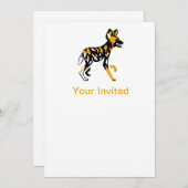 Party! Afrikanischer Wildhund - Party Einladung (Vorne/Hinten)