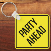 Party Ahead Metal Square Schlüsselanhänger (Vorderseite)