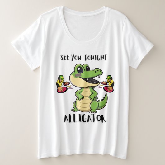 Party Alligator Große Größe T-Shirt (Design vorne)