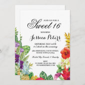 Party Aloha tropisches Luau Tiki des Bonbon-16 Einladung (Vorne/Hinten)