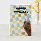 Party-Alpaka Karte (Gelbe Blume)