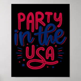 Party am 4. Tag der Vintagen Unabhängigkeit der US Poster