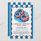 Party am Arbeitstag Rot Weiß und Blau Einladung (Vorne/Hinten)