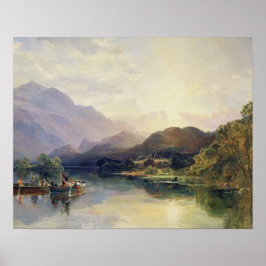 Party am Loch Achray mit Blick auf Ben V Poster (Vorne)