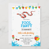 Party am Rande des Sandpools Einladung (Vorderseite)