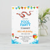 Party am Rande des Sandpools Einladung (Stehend Vorderseite)