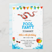 Party am Rande des Sandpools Einladung (Vorne/Hinten)