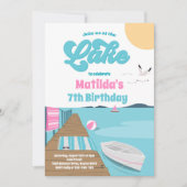 Party am See Sommerwasserboot Geburtstag Einladung (Vorderseite)