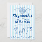 Party am Strand von Bachelorette Einladung (Vorderseite)