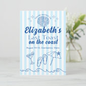 Party am Strand von Bachelorette Einladung (Stehend Vorderseite)