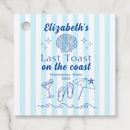 Party am Strand von Bachelorette Geschenkanhänger (Vorderseite)