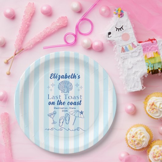 Party am Strand von Bachelorette Pappteller (Party)