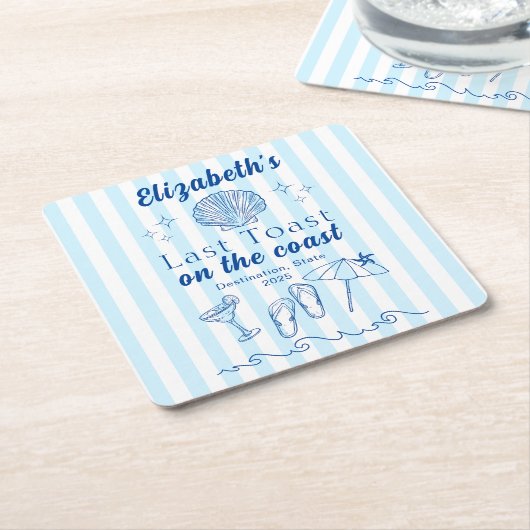 Party am Strand von Bachelorette Rechteckiger Pappuntersetzer (angewinkelt)