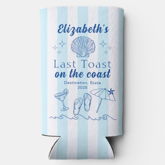 Party am Strand von Bachelorette Selters Dosenkühler (Rückseite)