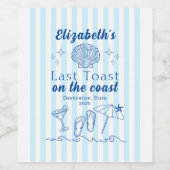 Party am Strand von Bachelorette Weinetikett (Einzelnes Label)