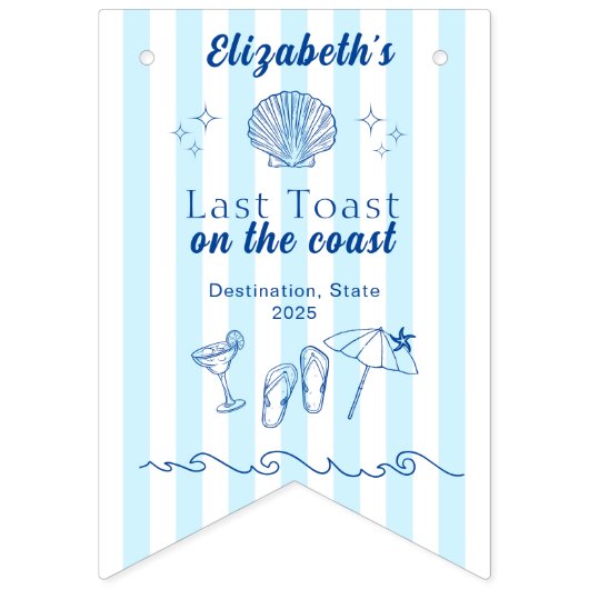 Party am Strand von Bachelorette Wimpelkette (Erste Fahne)