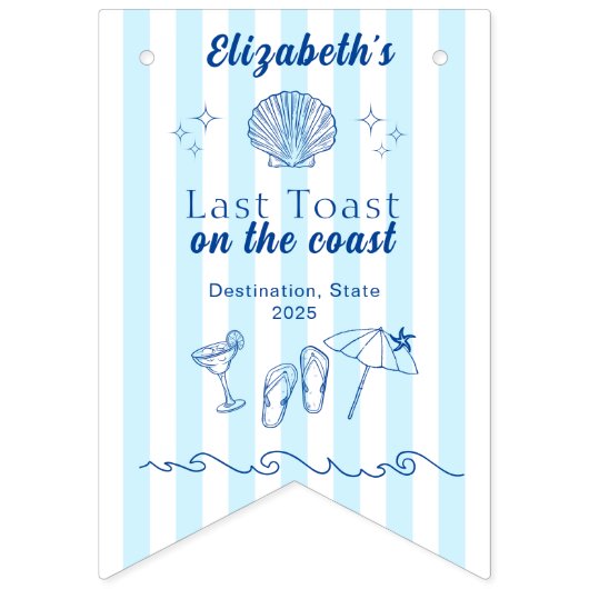 Party am Strand von Bachelorette Wimpelkette (Dritte Fahne)