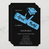 Party an! Blau2 Einladung (Vorne/Hinten)