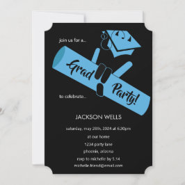 Party an! Blau Einladung