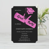 Party an! Pink Einladung (Stehend Vorderseite)