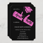 Party an! Rosa2 Einladung (Vorne/Hinten)