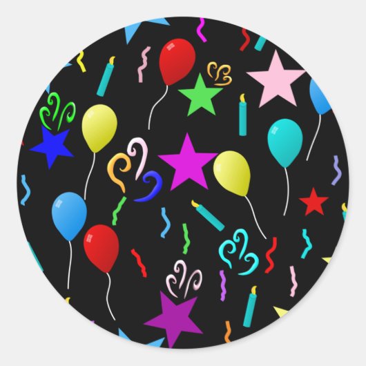 Party an! runder aufkleber (Vorderseite)