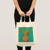 Party-Ananas-Abstrakter Ananas auf Hell  Tragetasche (Vorderseite (Produkt))