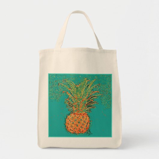 Party-Ananas-Abstrakter Ananas auf Hell  Tragetasche (Vorne)