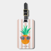 Party Ananas Monogramm Gepäckanhänger (Vorderseite vertikal)