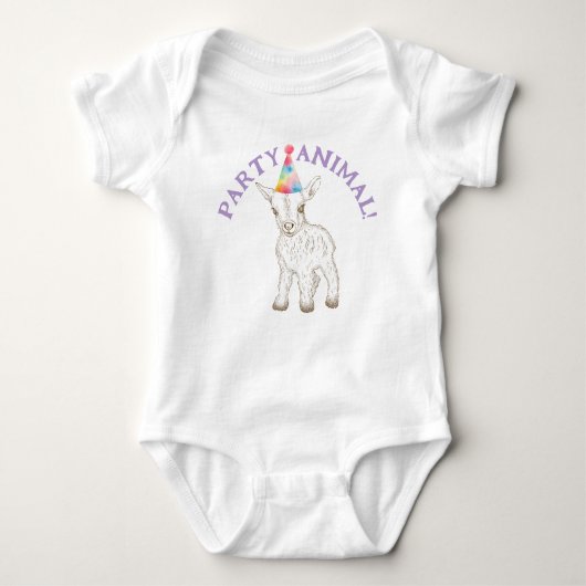 Party Animal Baby Bodysuit - Funny Goat 1st Outfit Baby Strampler (Vorderseite)