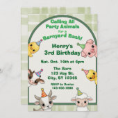 Party Animal Barnyard Bash Birthday Einladung (Vorne/Hinten)