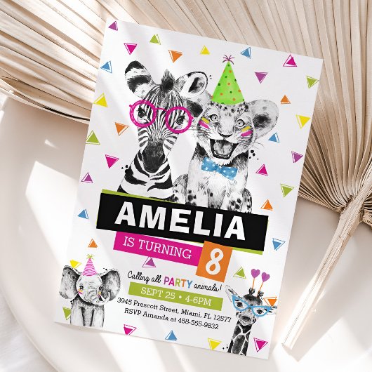Party Animal Birthday Einladung, Kinder Safari Einladung