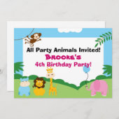 Party Animal, Birthday Invite Einladung (Vorne/Hinten)