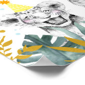 Party Animal Blue Gold Safari Geburtstag Willkomme Poster (Ecke)