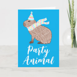 Party Animal Capybara Funny Geburtstag Gruß Karte
