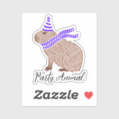 Party Animal Capybara Sticker (Blatt)