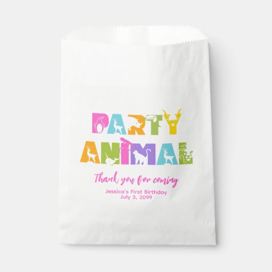 Party Animal Colorate Birthday Gefälligkeitstasche Geschenktütchen (Vorderseite)