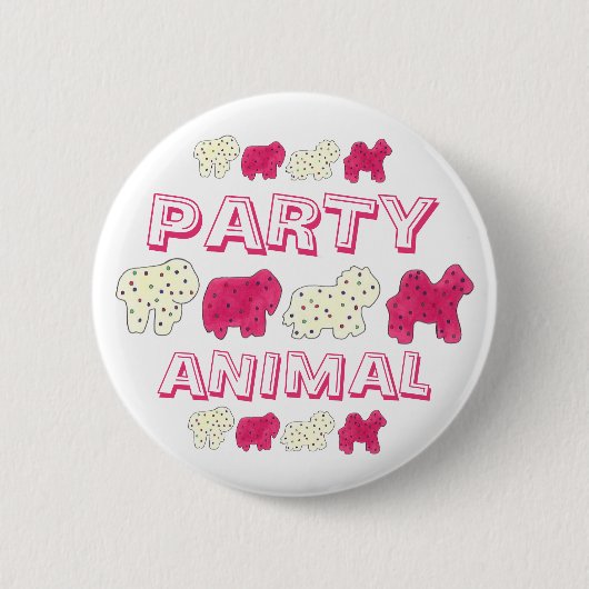 PARTY ANIMAL Crackers Cookies Circus Zoo Geburtsta Button (Vorderseite)