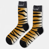 "Party Animal" Exotic Tiger Stripes Animal Print Socken (Linkes Detail)