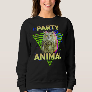 PARTY ANIMAL Funny Owl Girls Boys Kindergeburtstag Sweatshirt