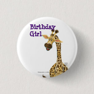 Party Animal Giraffe Button