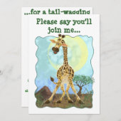 Party Animal Giraffe Einladung (Vorne/Hinten)