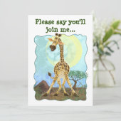 Party Animal Giraffe Einladung (Stehend Vorderseite)