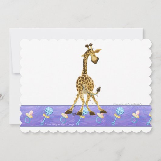 Party Animal Giraffe Einladung (Rückseite)