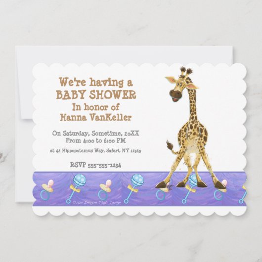 Party Animal Giraffe Einladung (Vorderseite)