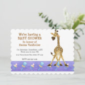 Party Animal Giraffe Einladung (Stehend Vorderseite)